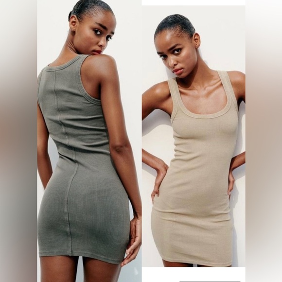 NEW Zara Washed Effect Ribbed Mini Dress Bundle (2) - Picture 1 of 5
